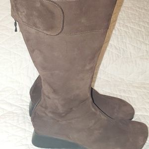 Arche France Brown Suede Wedge Boots
